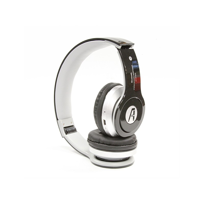 A1Tech Wireless Bluetooth Stereo Headset with Mic and FM Radio Black