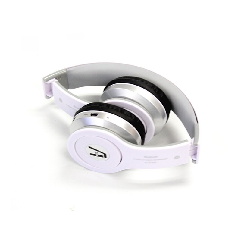 A1Tech Wireless Bluetooth Stereo Headset with Mic and FM Radio White